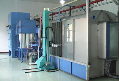 Powder spraying booth